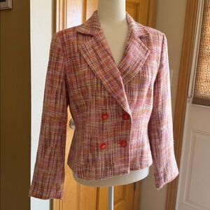 Chadwick's Women's Pink & Orange Tweed Blazer 10